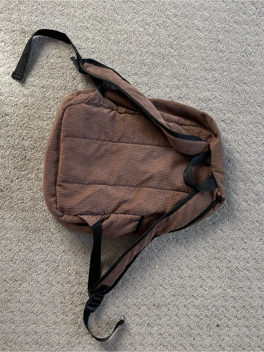 New York & Company Brown Corduroy Backpack with White Star Accent
